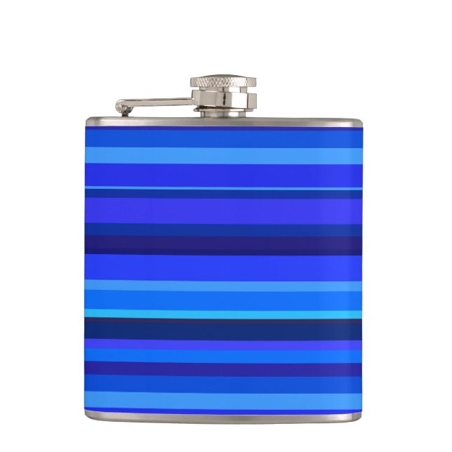 Blue horizontal stripes flask (Front)