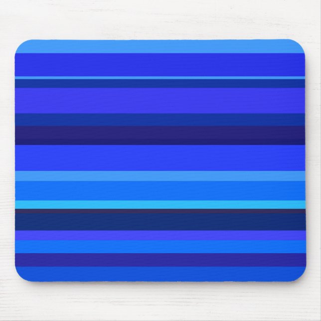 Blue horizontal stripes mouse pad (Front)