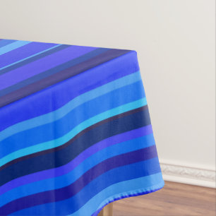Blue horizontal stripes tablecloth