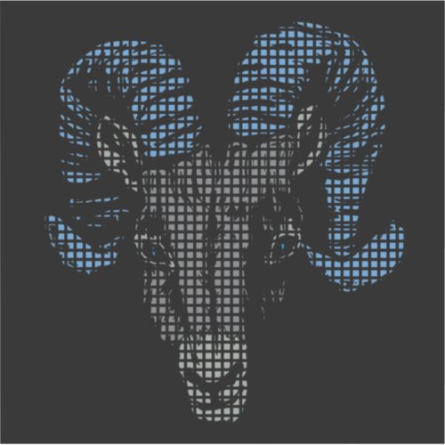 Blue Horns Ram Grid North Carolina Black Sticker