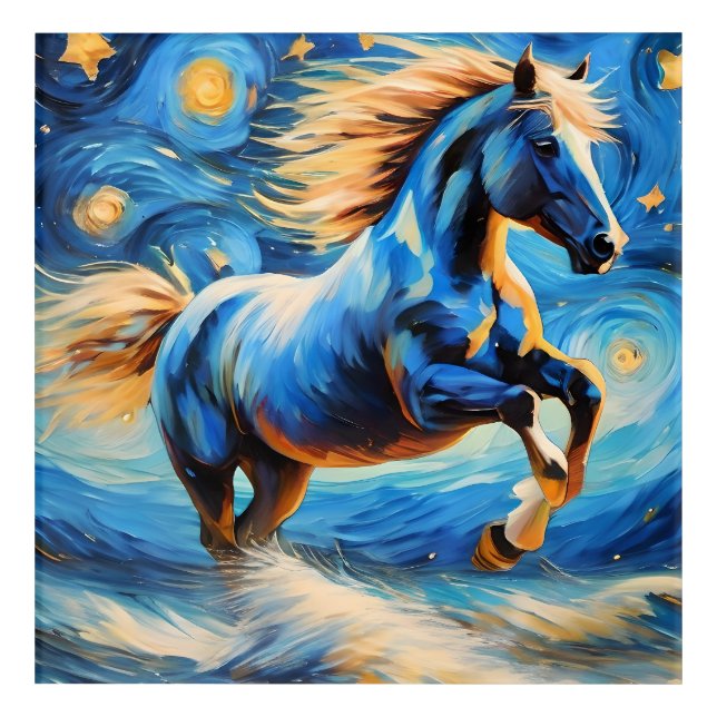Blue Horse Acrylic Print (Front)