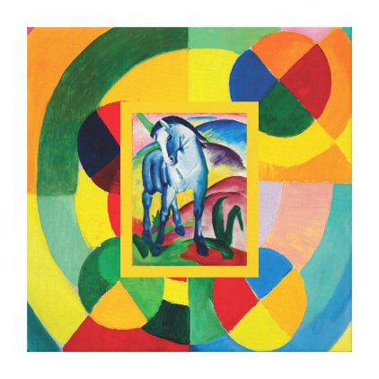 Blue Horse and Rythme Joie de Vivre Canvas Print