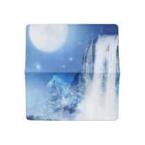 Blue horse and waterfall checkbook cover