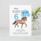 Blue Horse Birthday //Oh Hay It's Your Birth-neigh Invitation (Standing Front)