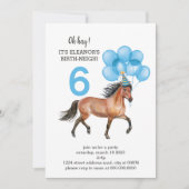 Blue Horse Birthday //Oh Hay It's Your Birth-neigh Invitation (Front)