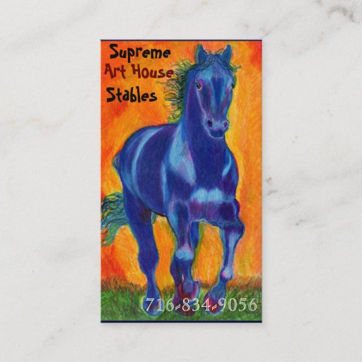 Customizable Blue Horse Business Card
