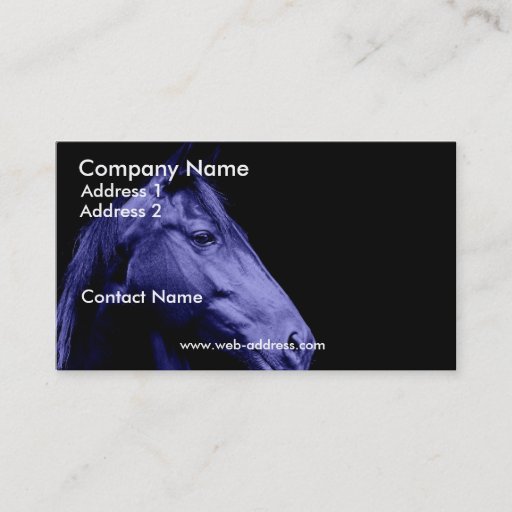 Customizable Blue Horse Business Card