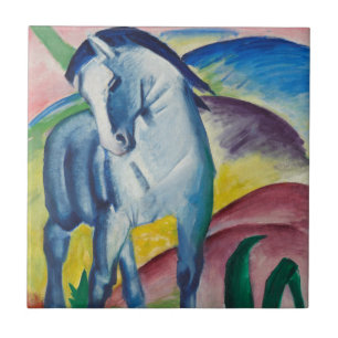 Blue Horse by Franz Marc, Vintage Fine Art Ceramic Tile