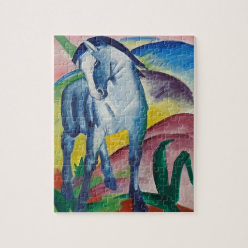 Blue Horse by Franz Marc Vintage Fine Art Jigsaw Puzzle