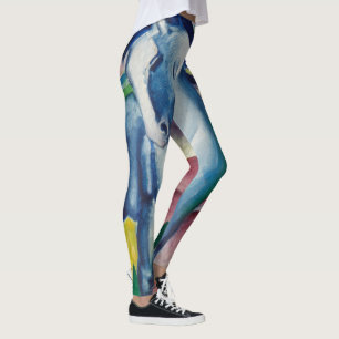 Blue Horse by Franz Marc, Vintage Fine Art Leggings