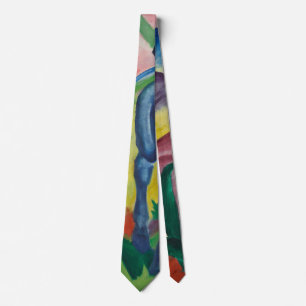 Blue Horse by Franz Marc, Vintage Fine Art Neck Tie