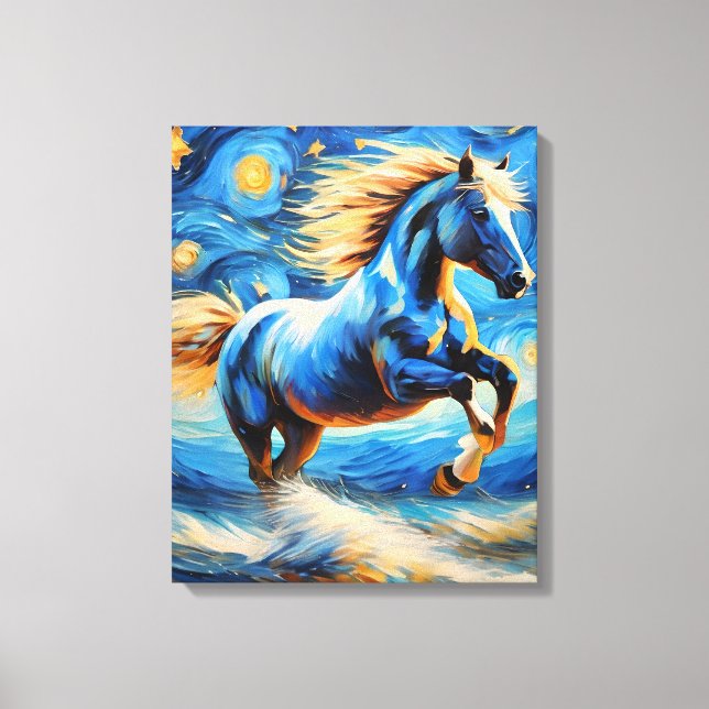 Blue Horse Canvas Print (Front)