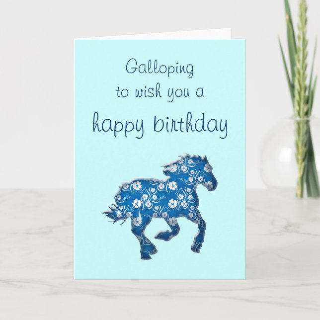 blue horse card (Front)