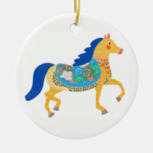 Blue horse Christmas Ornaments