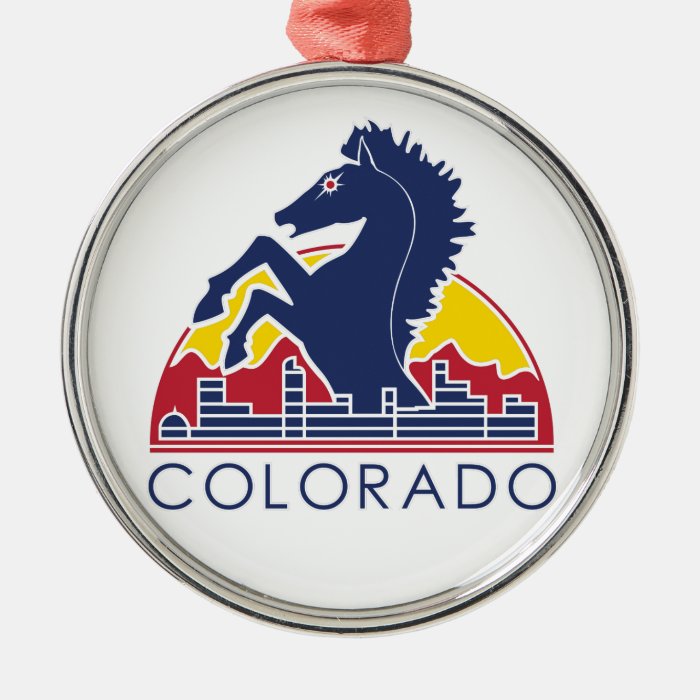 Blue Horse Colorado Logo Christmas Tree Ornaments