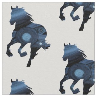 Blue Horse Custom Cotton Twill (58" width) Fabric