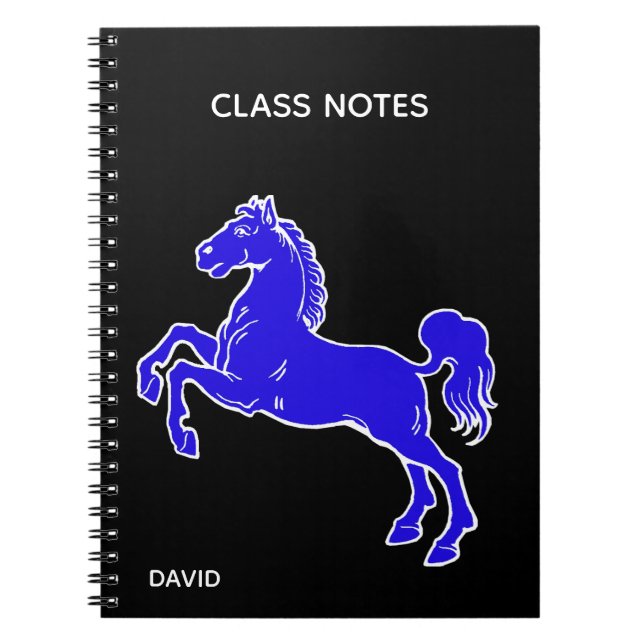 Blue Horse Custom School Notebook (Front)