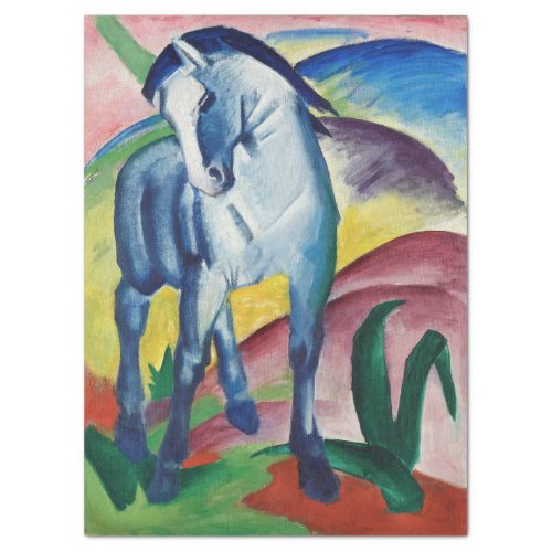 BLUE HORSE EXPRESSIONIST ART PAINTING TISSUE PAPER