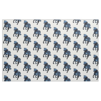 Blue Horse Fabric