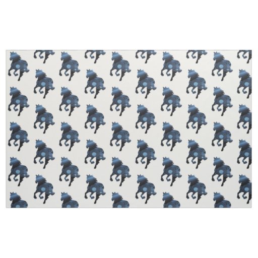 Blue Horse Fabric