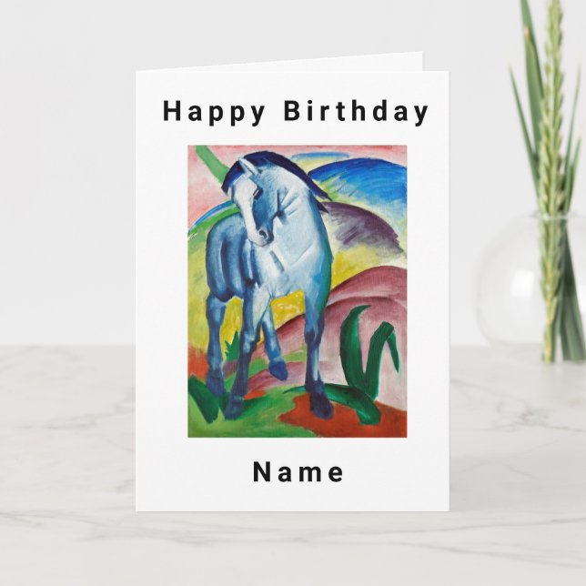 Blue Horse Franz Marc Birthday Card (Front)