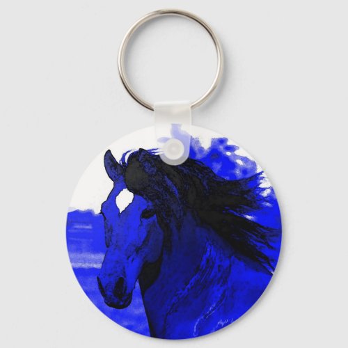 Blue Horse Keychain