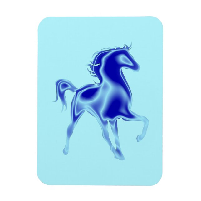 Blue Horse Magnet Custom Colors (Vertical)
