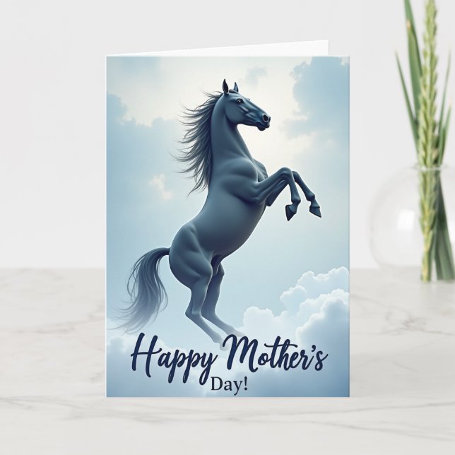 Blue Horse Mothers Day Card (Front)