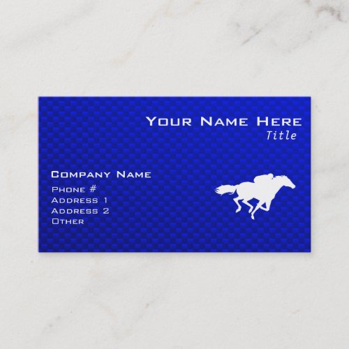 Blue Horse Racing Business Cards