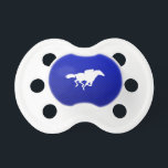 Blue Horse Racing Pacifier<br><div class="desc">You will love this cool blue horse racing equestrian race horses jockey design. Great for gifts! Available on tee shirts, smart phone cases, mousepads, keychains, posters, cards, electronic covers, computer laptop / notebook sleeves, caps, mugs, and more! Visit our site for a custom gift case for Samsung Galaxy S3, iphone...</div>