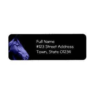 Blue Horse Return Address Label