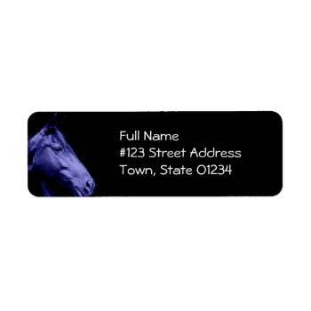 Blue Horse Return Address Label by HorseStall at Zazzle