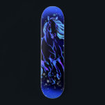 Blue Horse Skateboard<br><div class="desc">Skateboards with Neon Blue Horse Running At Moonlight Starry Night Magic Horses Drawing - or Choose / Add Your Unique Text / Color - Make Your Special Skateboard Gift - Resize and move or remove and add elements / image with Customization tool ! Drawing and Design by MIGNED. You can...</div>