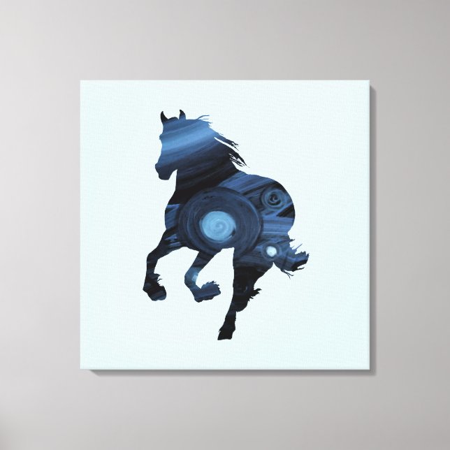 Blue Horse Sparkle Canvas Print (Front)