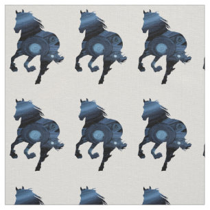 Blue Horse Wilderness Fabric
