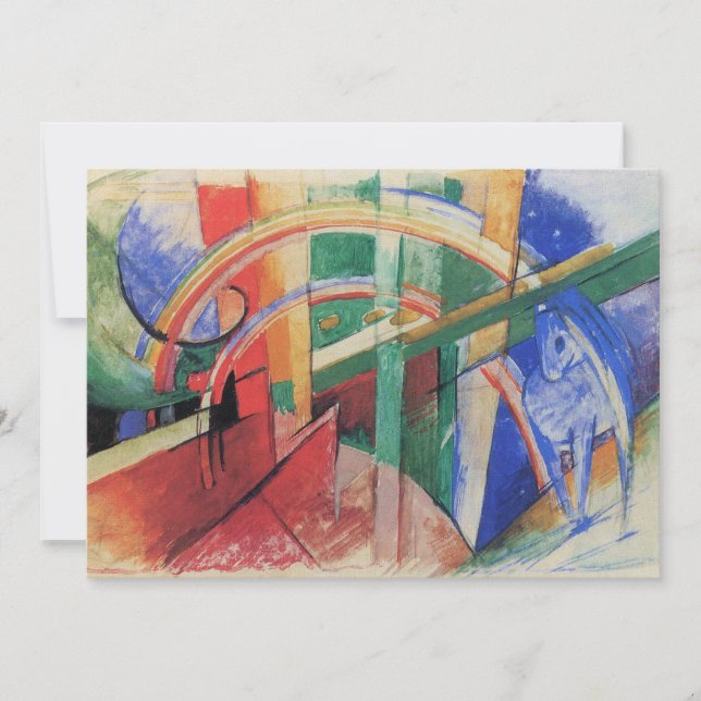 Blue Horse with Rainbow by Franz Marc Invitation (Front)