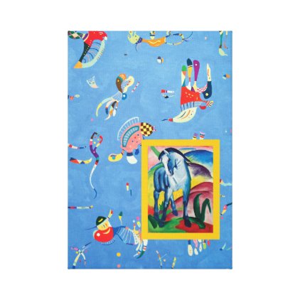 Blue Horse with Sky Blue Canvas Print