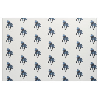 Blue Horses Fabric