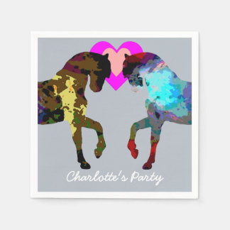 Blue Horses Personalized Paper Napkins
