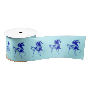Blue Horses Satin Ribbon