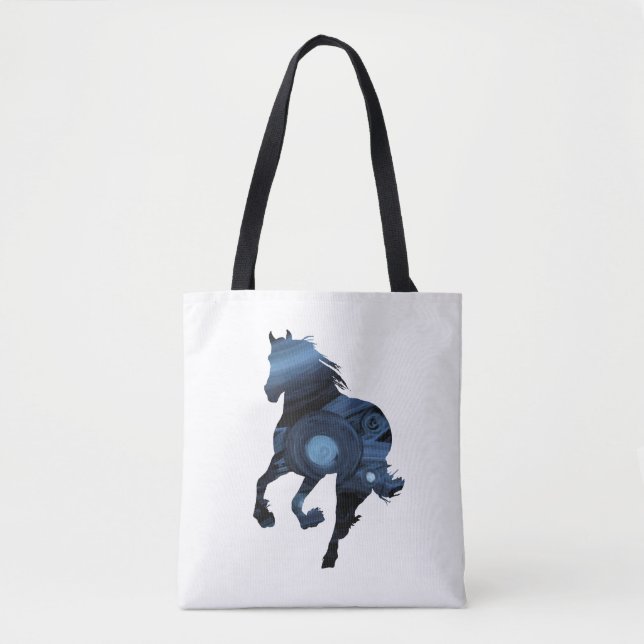 Blue Horses tote Bag (Front)