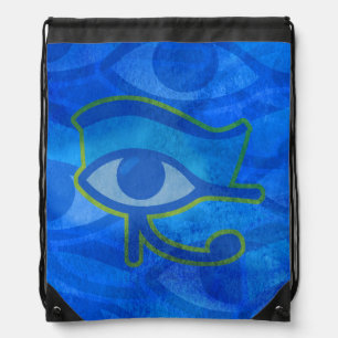 Blue Horus Eye Drawstring Backpack