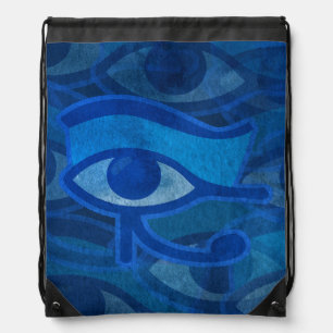 Blue Horus Eye Drawstring Backpack