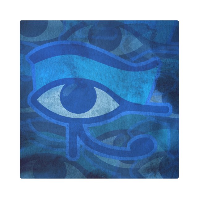 Blue Horus Eye Metal Print (Front)