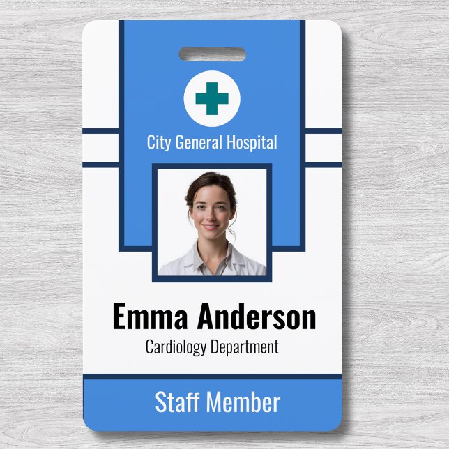 Blue | Hospital Employee Photo ID  – Nurse Doctor Badge (Creator Uploaded)