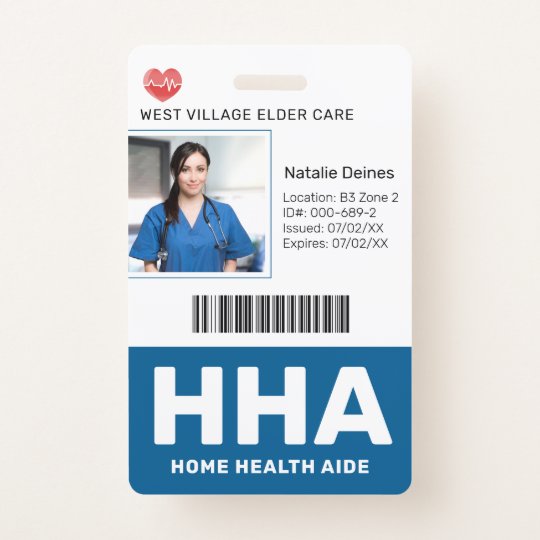Blue | Hospital Medical Employee Photo ID Badge
