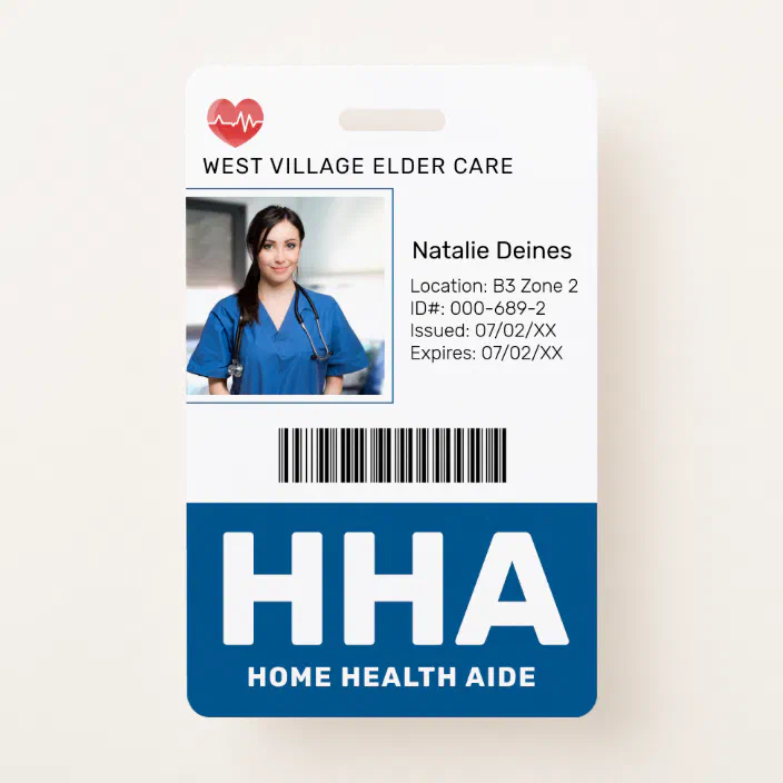 Blue Hospital Medical Employee Photo Id Badge Zazzle