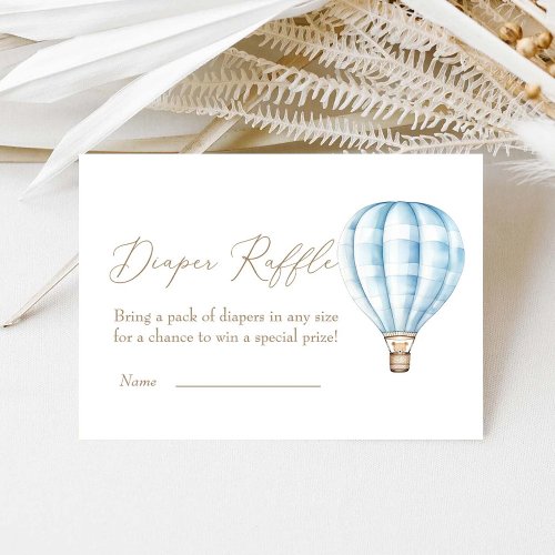  Blue Hot Air Ballon Baby Shower  Diaper Raffle  Enclosure Card