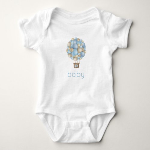 Blue Hot Air Balloon Baby Bodysuit