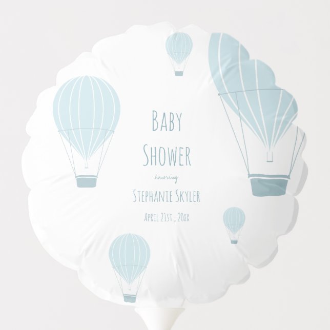 Blue Hot Air Balloon | Baby Shower Balloon (Back)